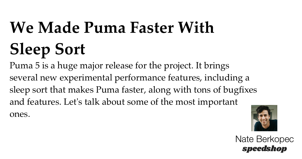 We Puma Faster With Sleep Sort